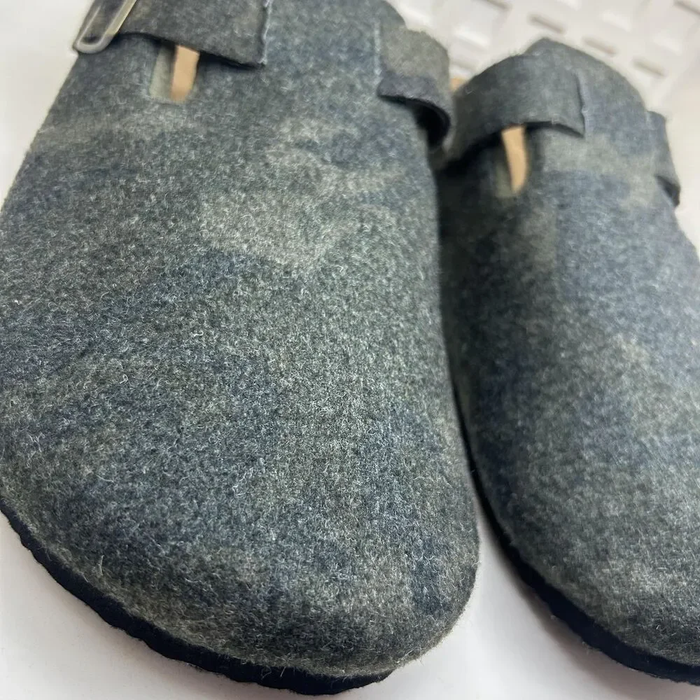 Camo Clog Shoes Mens Size‎ 11 Gray Buckle Cork Footbed Slip On Slippers Comfort